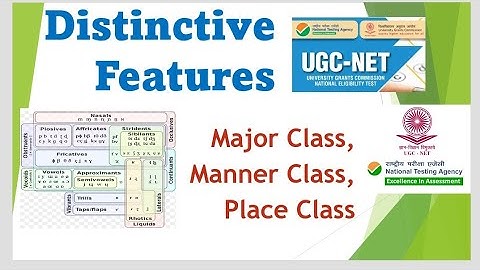 Distinctive Features (Major, manner and place Class of Distinctive Features)