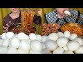 ASMR eat dozens of eggs and noodles (chewy sounds) Eating Show | Spicy Chinese Foods MUKBANG 먹방