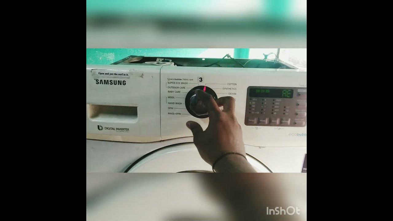 samsung front load washing machine AE error YouTube
