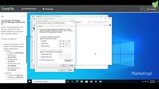 CompTIA A+ 13.3.10  Configure TCP IP Settings on Windows 10 Testout Lab