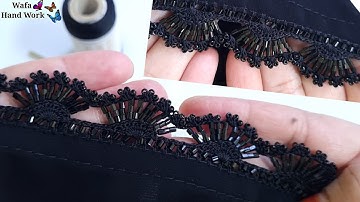 New Qureshia Lace Design 👌🔥😍 Beautiful Crochet  lace For Abaya, Sleeves, Daman | balochi qureshi |