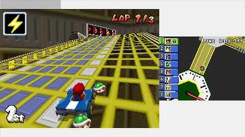 Mario Kart DS 150cc Mirror Mode Race on Tick Tock Clock (Bigger Main Screen)