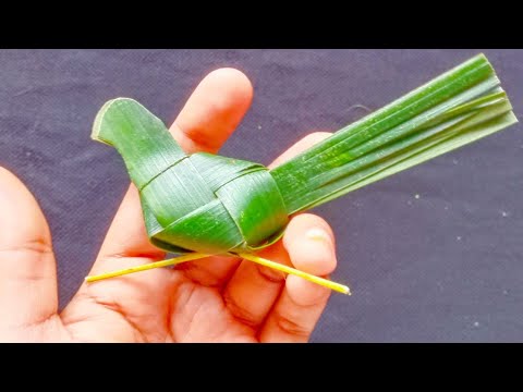 Coconut leaf birdhow to make bird with coconut leafstep by step tutorial