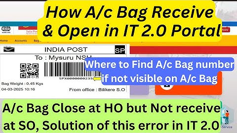 Open Sub office SO account bag closed by HO in IT 2.0 | How to receive SO account bag in sub office