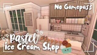 [ bloxburg ] 🍨 pastel ice cream shop ꒰ no gamepass build & tour ꒱