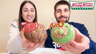 NEW KRISPY KREME BUBBLY AERO AND KRUMBLED KITKAT DOUGHNUTS REVIEW!