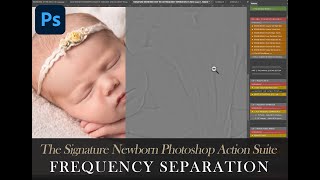 How to edit newborn baby skin retouch with frequency separation in Photoshop