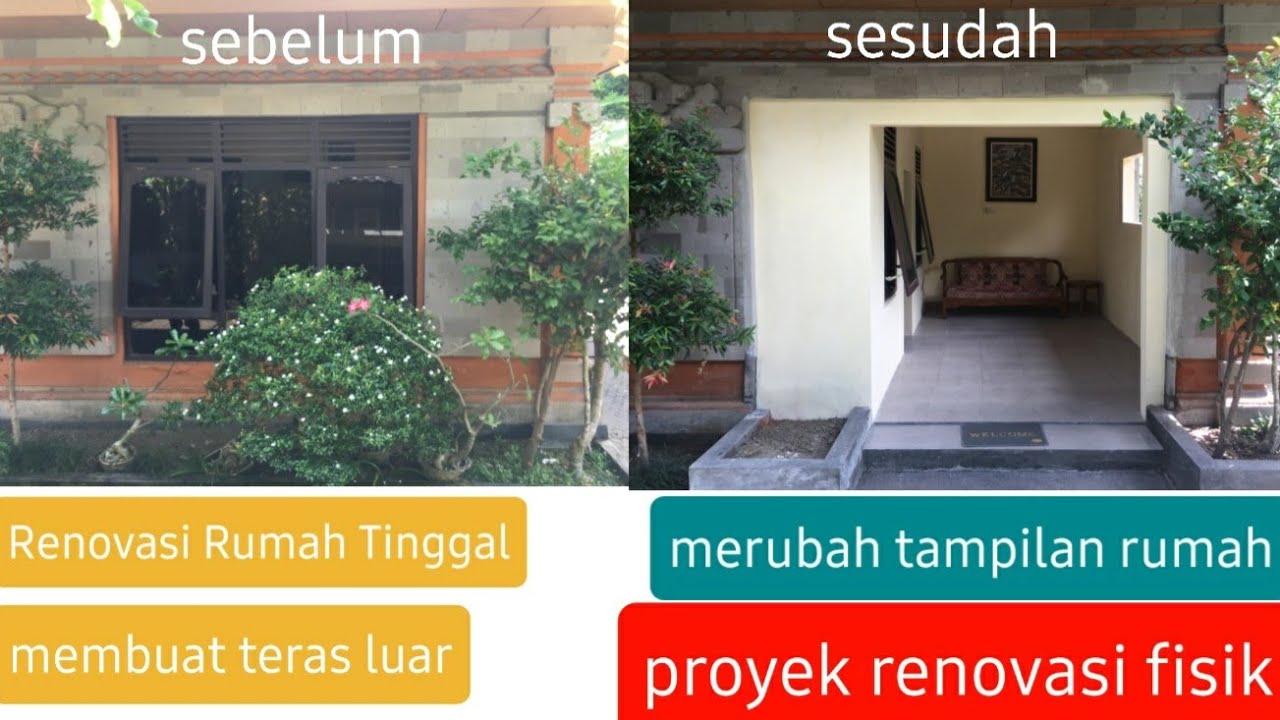 Renovasi Rumah  Membuat  Teras Depan Dengan  Memotong Ruang 