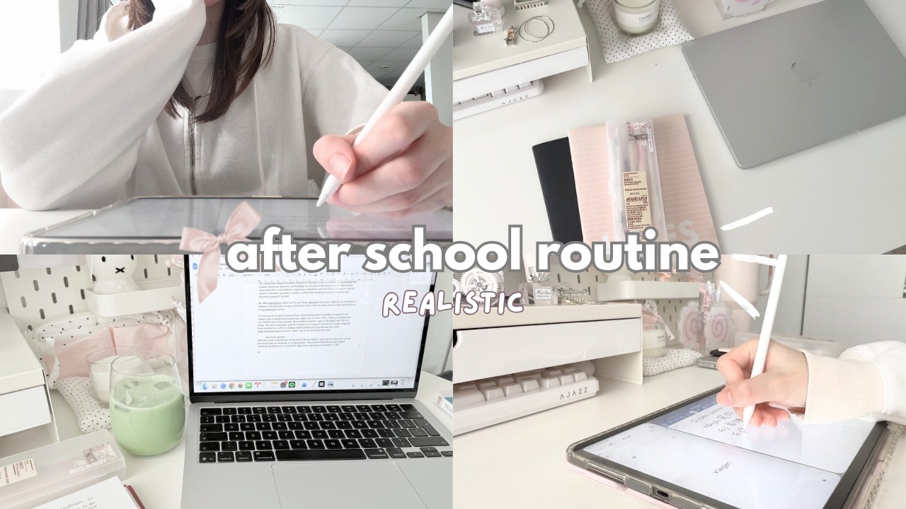 *REALISTIC* after school routine | Studying, relaxing, korean skincare
