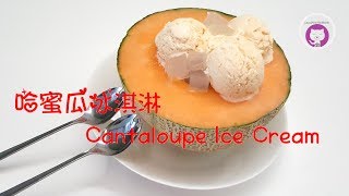 自製哈蜜瓜冰淇淋(加椰汁果凍) How to Make Cantaloupe Ice ...