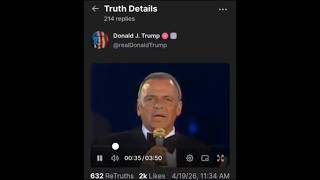 PRESIDENT DONALD TRUMP POSTS "FRANK SINATRA MY WAY" ON TRUTH SOCIAL CAUSING HEALTH CONCERNS