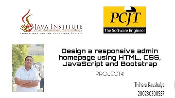 WP1 | PROJECT 41 | Design a responsive admin homepage using HTML, CSS, JavaScript and Bootstrap