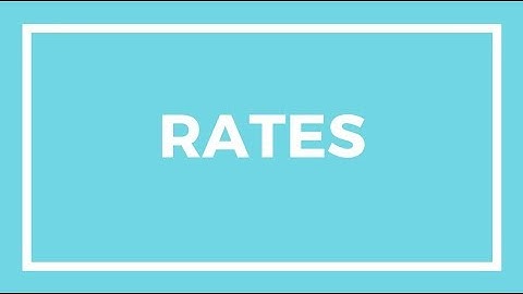 Chapter 1, Lesson 3 - Rates