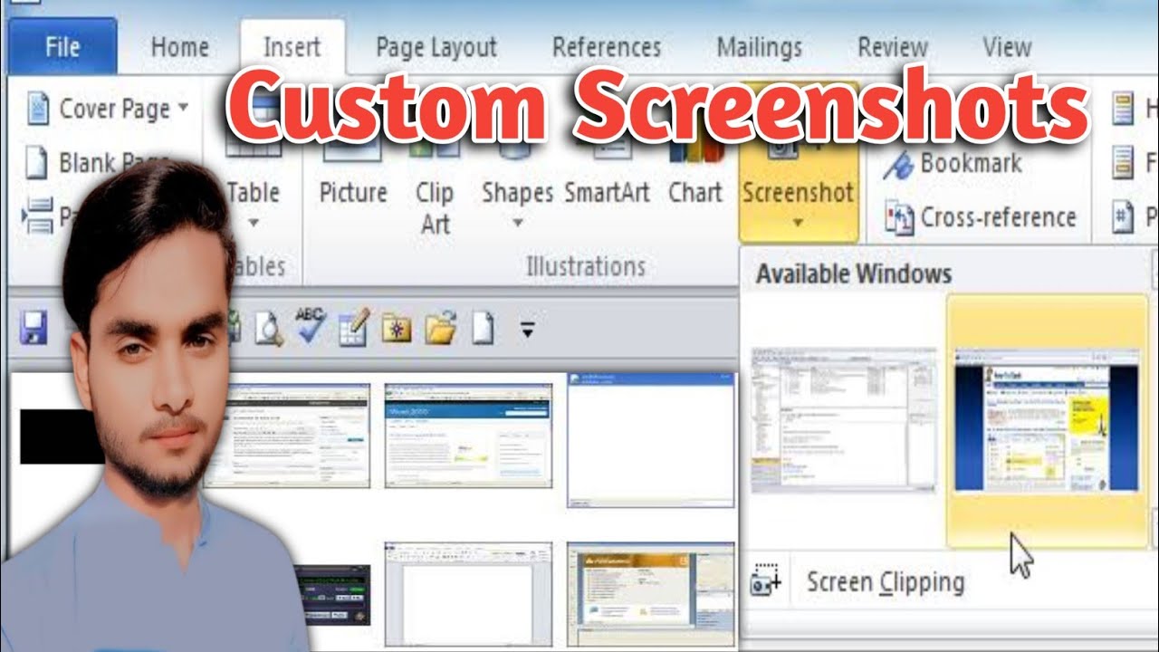 How To Add Screenshots? || Customise Screenshot Ms Word - YouTube