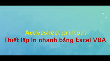 Bài 14+2: Cách In nhanh trong Excel VBA