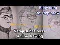 Outline Drawing Netaji Subash Bose #sailaxmibarik #longvideo #drawingvideo #netajidrawing #youtube