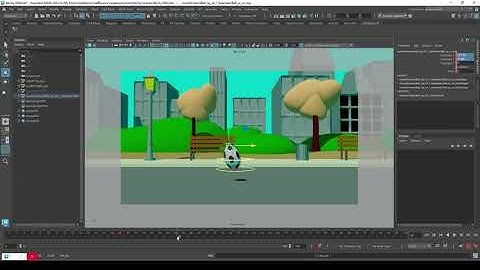 14 Maya Animation - Squash and Stretch - Ball Bounce Across City