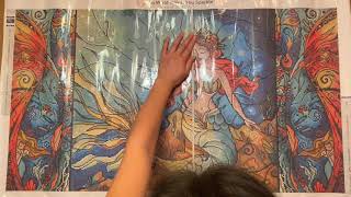 Unboxing: &quot;Serene Siren Triptych&quot; from Diamond Art Club. Full Square Diamond Painting