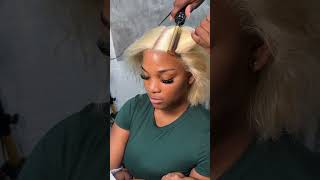 Lace front blonde wig install #wigs #lacefront #wigtutorial