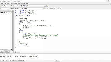 File Handling 07   read a string from file using fscanf
