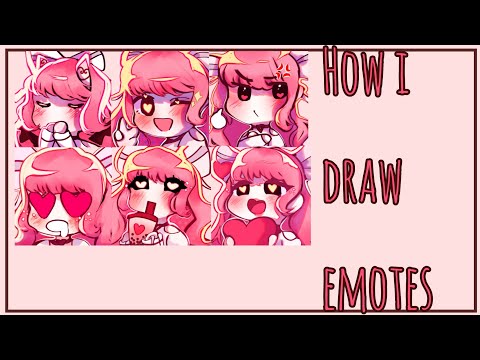 how i draw emotes!💕💕 (commissioned emotes) (art timelapse)