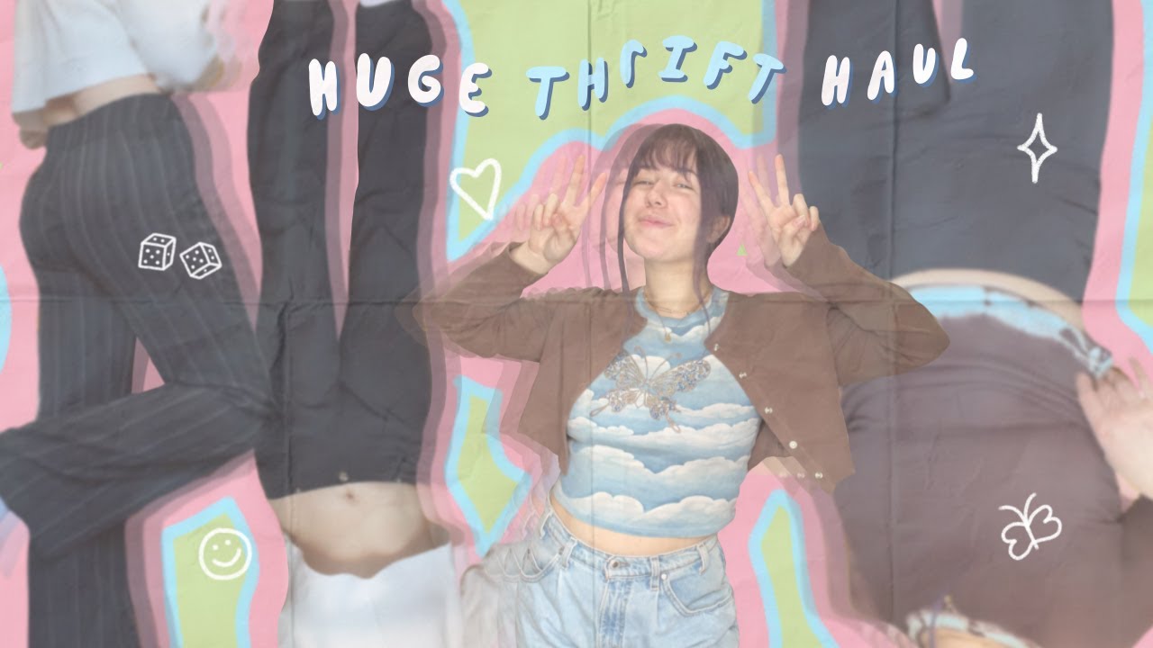 HUGE TRY ON THRIFT HAUL! trendy y2k gems & vintage pieces