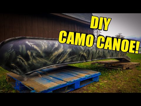 How To Paint A Canoe Camo CHEAP!! (2018) - YouTube