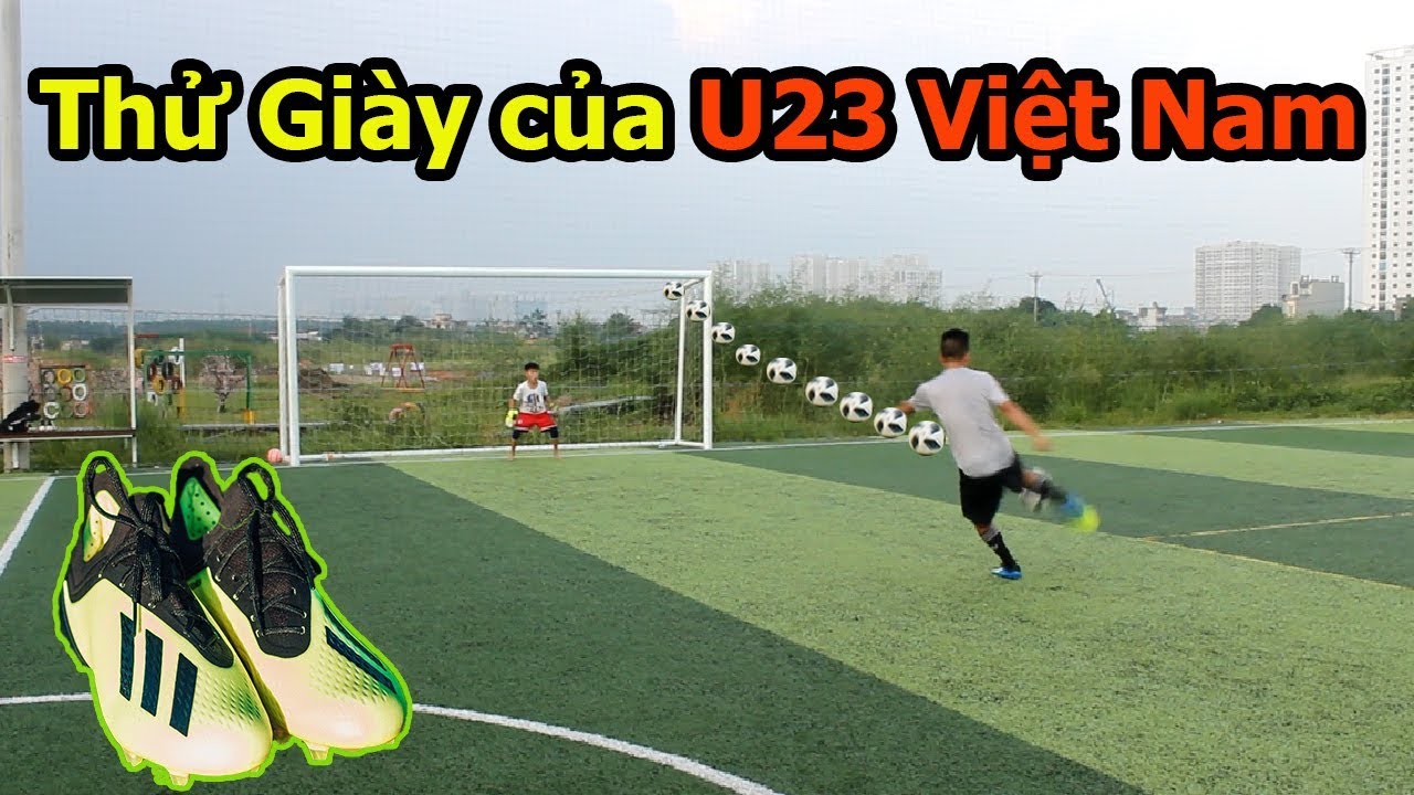 adidas cầu giấy New Update Thử Thách Bóng Đá sút Vô Lê như Ronaldo với giày của Đoàn Văn Hậu , Phan Văn Đức U23 Việt Nam