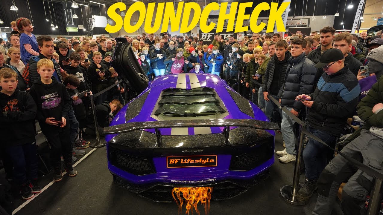 Tusinde mennekser klar til SOUNDCHECK Lamborghini Aventador !! Motorshow Herning 2023