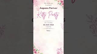 Pink Watercolor Theme Kitty Party Invitation | InviteCrafter screenshot 3