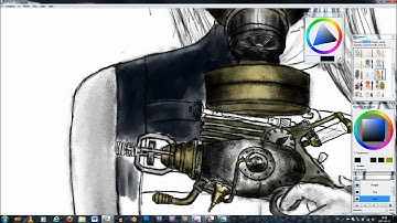 Gasmasksflicka i MyPaint 0.9.1 (Timelaps)