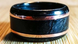 Making a Carbon Fiber, Marble, and Copper Ring on a Lathe
