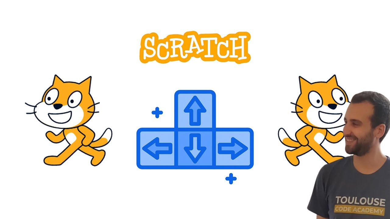 Comment faire bouger un personnage en haut, en bas, à droite, et à gauche sur Scratch ? YouTube
