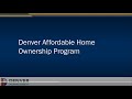 Denvers affordable homeownership program