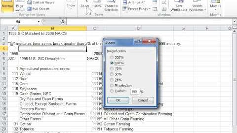 Excel 2010 Zoom the Display In or Out