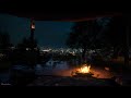 On a rainy day spend a night at the campsite with a beautiful night view  rain sounds campfire