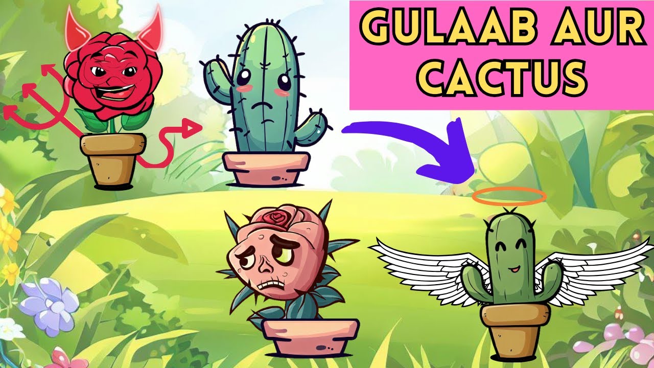 Beautiful Rose and Thorny Cactus | Moral Stories | Urdu/Hindi Kahaniyan | Cartoon Urdu/Hindi