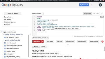 Filtering BigQuery data with WHERE