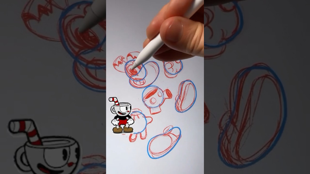 How to draw Rayman in Cuphead art style 1930s rubberhose cartoon 