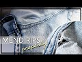 Mend Ripped Jeans PROPERLY! How to fix tears in pants, patch holes & repair clothing professionally