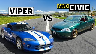 AWD Sleeper Civic vs 2nd Gen Viper // THIS vs THAT
