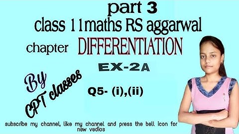 class 11 maths RS aggarwal chapter Differentiation ex-2A part 3
