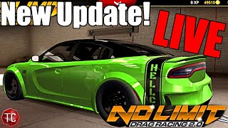 No Limit Drag Racing 2.0 LIVE! NEW UPDATE!! DODGE CHARGER SRT, DRAG BUILDS, & MORE!