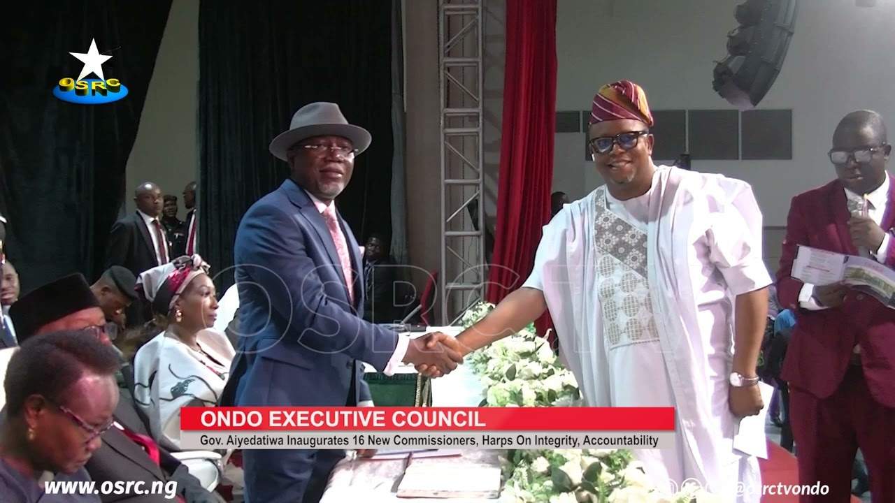 Aiyedatiwa Swears In 16 Commissioners, Charges Them on Integrity, Service Delivery