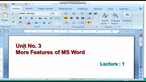 computer... class 7... unit #3 More features of ms word (lecture 1)