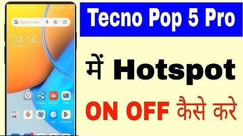 Tecno Pop 5 pro me hotspot on off kaise kare ।how to enable disable hotspot in tecno pop 5 pro