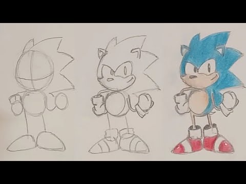 How to draw Sonic | step by step | sonic drawing - YouTube