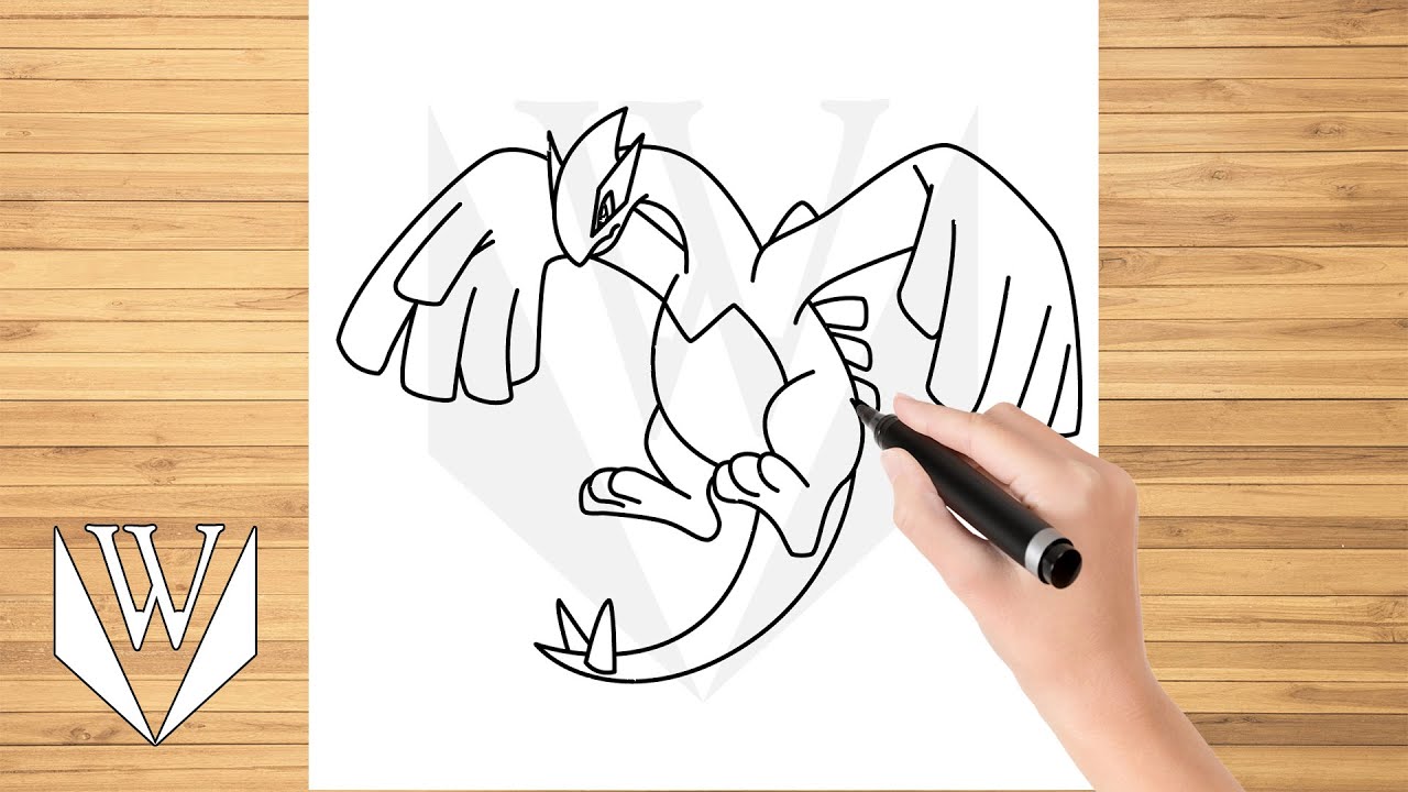 COMO DESENHAR O POKÉMON LUGIA  HOW TO DRAW POKÉMON LUGIA 