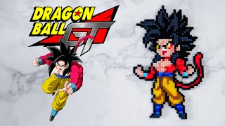 Making Goku Super Saiyan 4 from Dragon Ball GT (Hama/Perler/Artkal Beads)