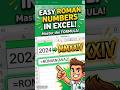 How to Type Roman Numbers in Excel ! Stop Typing Roman Numerals Manual🤯 #shorts #excel #tips #tricks
